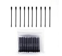 Doromy 200Pcs Plastic Disposable Blackhead Remover Double-Headed Comedones Extractor Black Pimple Popper Tool Acne Removal Stick Cotton Swab Beauty Tool