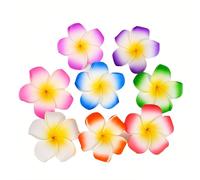 Doromy 24Packs Hawaiian Flower Hair Clips Artificial Plumeria Foam Hair Clip Accessories Frangipani Beach Flower Headpieces Tropical Bridal Wedding Party Decorations For Women Girls