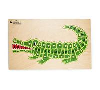 Doron Layeled Wooden Alligator Peg Wood Puzzle ABC 123. Eco Friendly. 26 Removable Pieces. Educational Montesorri Toy. E72515610. 3 Years +