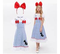 Dorothy Costume Kids Girls Blue Plaid Costume Classic Cosplay for World Book Day Halloween Christmas Cosplay Dress