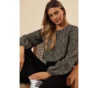 Dorothy Perkins Women's Abstract Camel Shoulder Detail Shirred Hem Blouse | Size: 16 Dorothy Perkins Camel 16