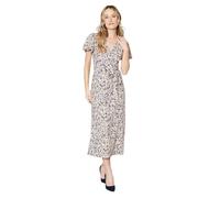 Dorothy Perkins Abstract Flutter Sleeve Wrap Jersey Midi Dress, 16, Pink