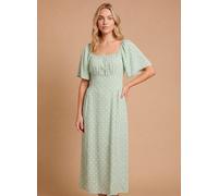DOROTHY PERKINS Angel Sleeve Full Skirt Polka Dot Midi Tea Dress 12