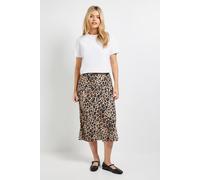 Dorothy Perkins Animal Bias Cut Printed Midi Skirt, 12, Animal
