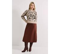 Dorothy Perkins Animal Jacquard Crew Jumper In Oatmeal oatmeal S