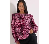 Animal Print Petite Shirred Yoke Frill Detail Tip Dorothy Perkins Animal 12