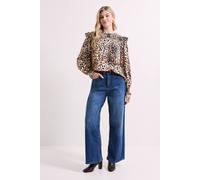 Dorothy Perkins Animal Printed Shirred Yoke Frill Detail Top animal 10