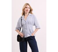 Dorothy Perkins Batwing Pinstripe Corset Shirt In Blue blue 16