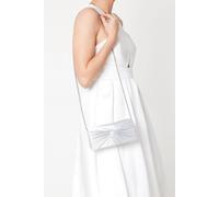 Dorothy Perkins Beauty Twist Front Satin Clutch Bag In Silver silver One Size