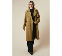 Dorothy Perkins Belt Detail Trench Coat In Olive olive S