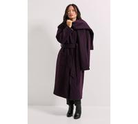 Dorothy Perkins Belted Round Neck Scarf Coat In Cherry cherry
