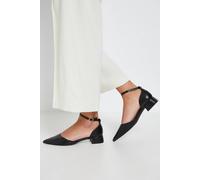 Dorothy Perkins Bennie Faux Leather Pointed Low Block Heel Court Shoes In Black black 3