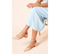 Dorothy Perkins Bennie Faux Suede Pointed Low Block Heel Court Shoes In Beige beige 3