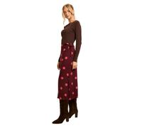 Dorothy Perkins Women's Berry Spot Wrap Tie Detail Printed Midi Skirt | Size: 14