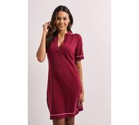 Dorothy Perkins Berry V Neck Knitted Tipped Mini Dress berry