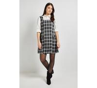 Dorothy Perkins Women's Black Check Pocket Detail Tie Back Pinafore Mini Dress | Size: 18 Dorothy Perkins Black 18