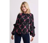 Dorothy Perkins Black Floral Blouson Sleeve Empire Seam Blouse floral 12