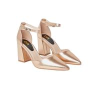 Blanche Ankle Strap Pointed High Block Heel Court Shoes Dorothy Perkins Rose Gold 4