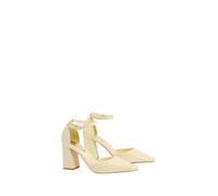 Dorothy Perkins Blanche Ankle Strap Pointed High Block Heel Court Shoes, 6, Yellow