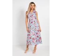 Dorothy Perkins Blue Floral Button Through Midi Dress blue