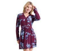 Dorothy Perkins Blue Floral Lace Trim Long Sleeve Printed Mini Dress, 12, Blue