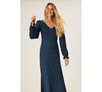DOROTHY PERKINS Blue Spot V Neck Midi Dress 8