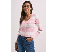Dorothy Perkins Blush Stripe Placement Knitted Top blush XL