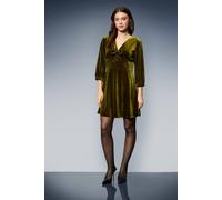 Dorothy Perkins Women's Bow Front Velvet Mini Dress in Green | Size: 16 Dorothy Perkins Green 16
