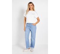 Dorothy Perkins Boyfriends Ankle Grazer Fold Up Jeans In Light Wash light wash 12