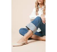 Dorothy Perkins Briony Faux Leather Comfort Sock Pointed Slingback Flat Shoes In Beige beige 3