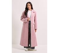 Dorothy Perkins Brushed Relaxed Longline Coat In Pink pink 12