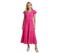 Dorothy Perkins Button Front Frill Sleeve Midaxi Dress, 10, Pink