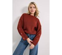 Dorothy Perkins Button Overarm Jumper In Orange orange XL