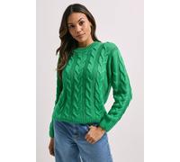 Dorothy Perkins Cable Knit Crew Neck Jumper In Bright Green bright green M