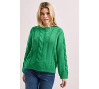 Dorothy Perkins Cable Knitted Crew Neck Jumper In Bright Green bright green XL