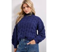 Dorothy Perkins Cable Roll Neck Jumper In Indigo indigo L
