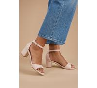 Dorothy Perkins Catty Faux Suede 2 Part Block Heeled Sandals, 6, Pink