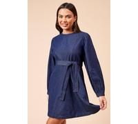 Dorothy Perkins Chambray Seamed Front Detail Mini Dress In Indigo indigo 8