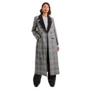 Dorothy Perkins Women's Check Contrast Midi Coat in Black | Size: 10 Dorothy Perkins Black 10