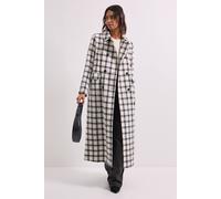 Dorothy Perkins Women's Check Longline Coat in Mono | Size: 8 Dorothy Perkins Mono 8