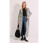 Dorothy Perkins Check Longline Coat In Mono mono