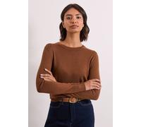 Chocolate Crew Neck Button Cuff Jumper Dorothy Perkins Chocolate L