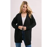 Dorothy Perkins Chunky Longline Multi Cable Cardigan In Black black S