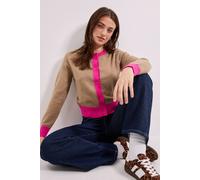 Dorothy Perkins Colour Block Cardigan In Camel camel M