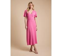 DOROTHY PERKINS Crinkle Jersey Flutter Sleeve Button Front Midaxi Dress 8