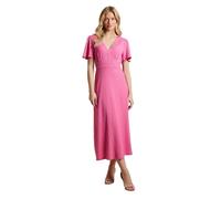 Dorothy Perkins Women's Crinkle jersey Flutter Sleeve Button Front Midi Dress in Hot Pink | Size: 12