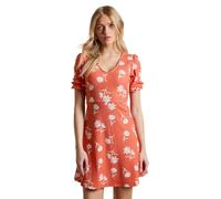 Dorothy Perkins Women's Daisy V Neck Short Sleeve Mini Jersey Dress in Red | Size: 14 Dorothy Perkins Red 14