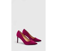 Dorothy Perkins Women's Dash Velvet Pointed High Stiletto Heel Court Shoes in Dark Red | Size: 4
