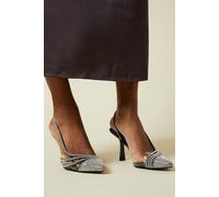 Dorothy Perkins Delphine Diamante Vinyl Slingback Stiletto Heel Court Shoe In Black black 3