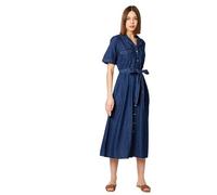 Dorothy Perkins Denim Belted Button Through Midi Dress, 18, Dark Wash